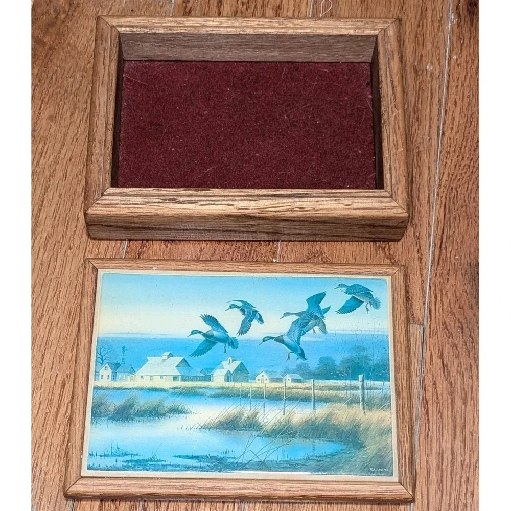 Vintage Coastal Cottagecore Duck Decoy Trinket‎ Box Rustic Cabin Decor
